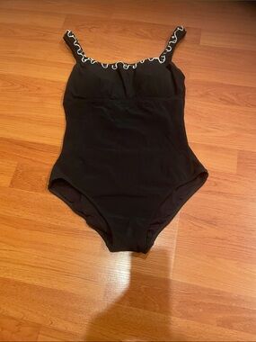 Profile Black Ruffle-Trim One-Piece Swimsuit